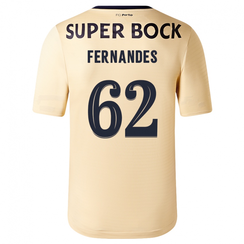 Mann Rodrigo Fernandes #62 Beige-Gylden Bortetrøye Drakt Trøye 2023/24 Skjorter T-Skjorte