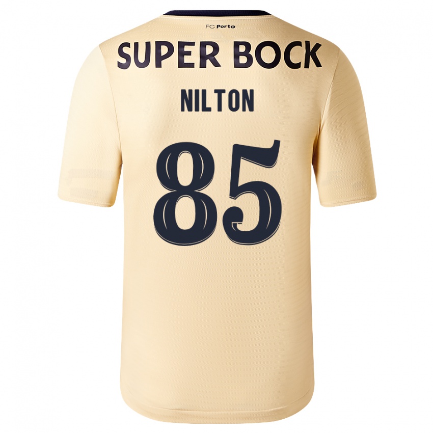 Mann Nilton #85 Beige-Gylden Bortetrøye Drakt Trøye 2023/24 Skjorter T-Skjorte