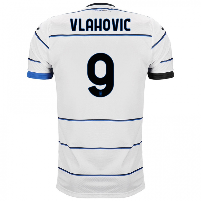 Mann Vanja Vlahovic #9 Hvit Bortetrøye Drakt Trøye 2023/24 Skjorter T-Skjorte