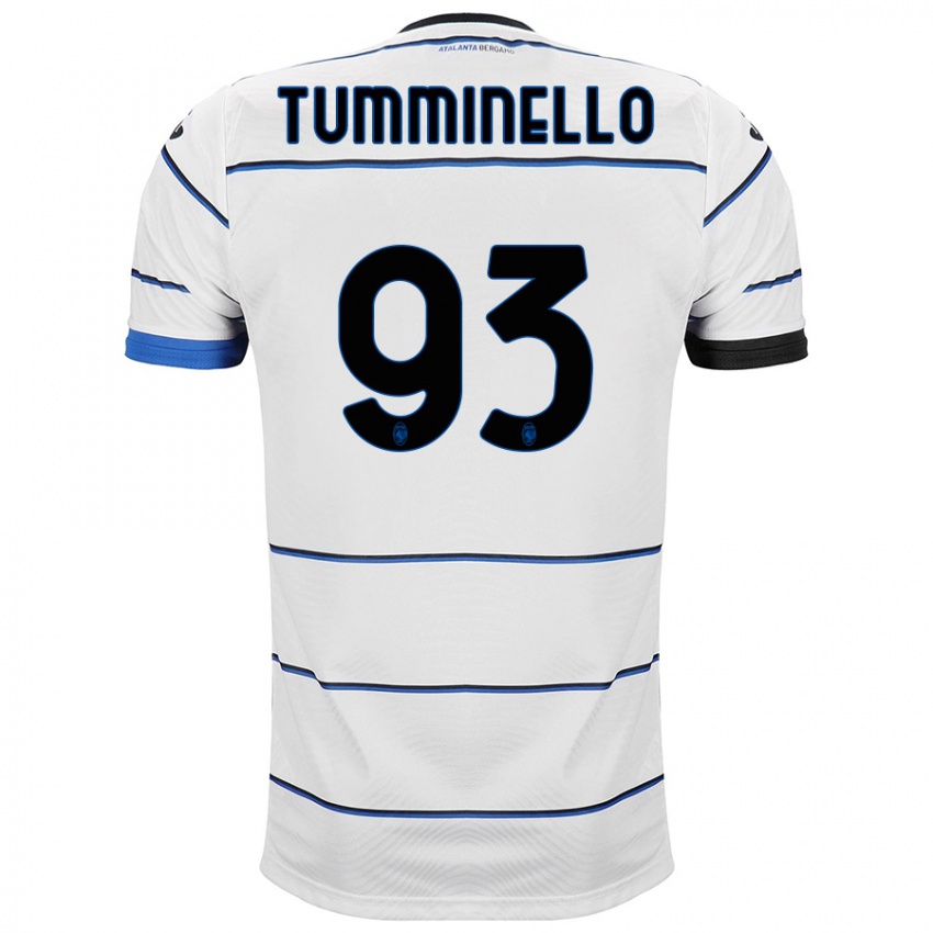 Mann Marco Tumminello #93 Hvit Bortetrøye Drakt Trøye 2023/24 Skjorter T-Skjorte