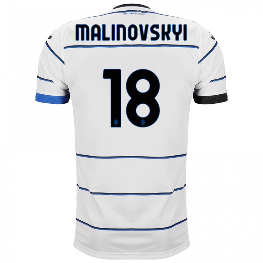 Mann Ruslan Malinovskyi #18 Hvit Bortetrøye Drakt Trøye 2023/24 Skjorter T-Skjorte