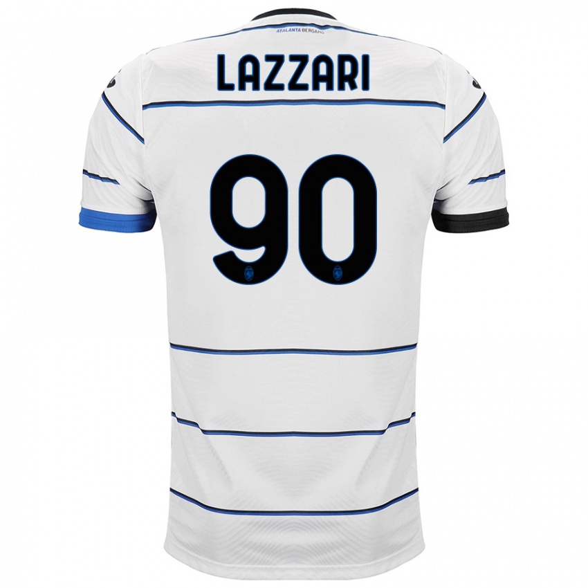 Mann Ilaria Lazzari #90 Hvit Bortetrøye Drakt Trøye 2023/24 Skjorter T-Skjorte