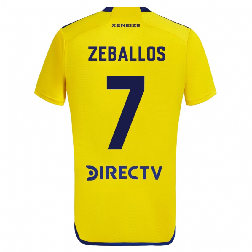 Mann Exequiel Zeballos #7 Gul Bortetrøye Drakt Trøye 2023/24 Skjorter T-Skjorte