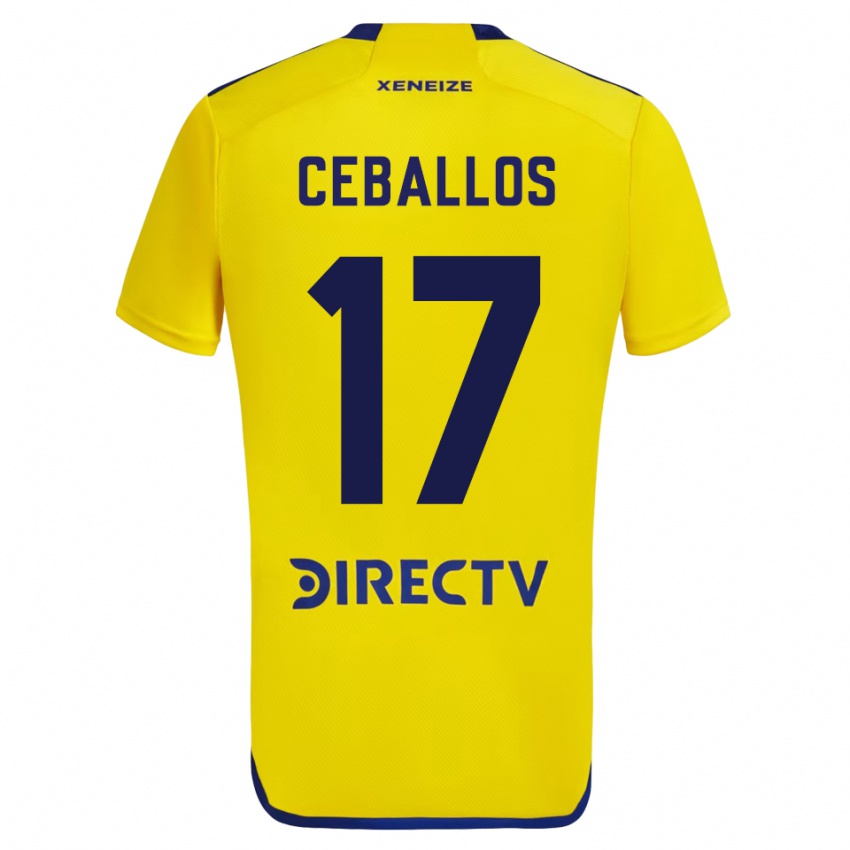 Mann Julián Ceballos #17 Gul Bortetrøye Drakt Trøye 2023/24 Skjorter T-Skjorte