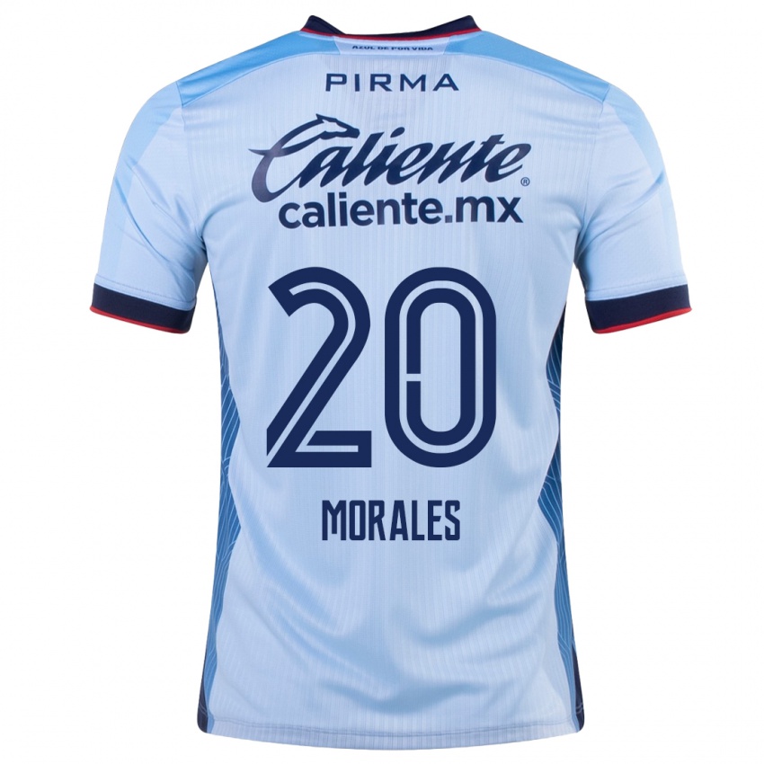 Mann Iván Morales #20 Himmelblå Bortetrøye Drakt Trøye 2023/24 Skjorter T-Skjorte