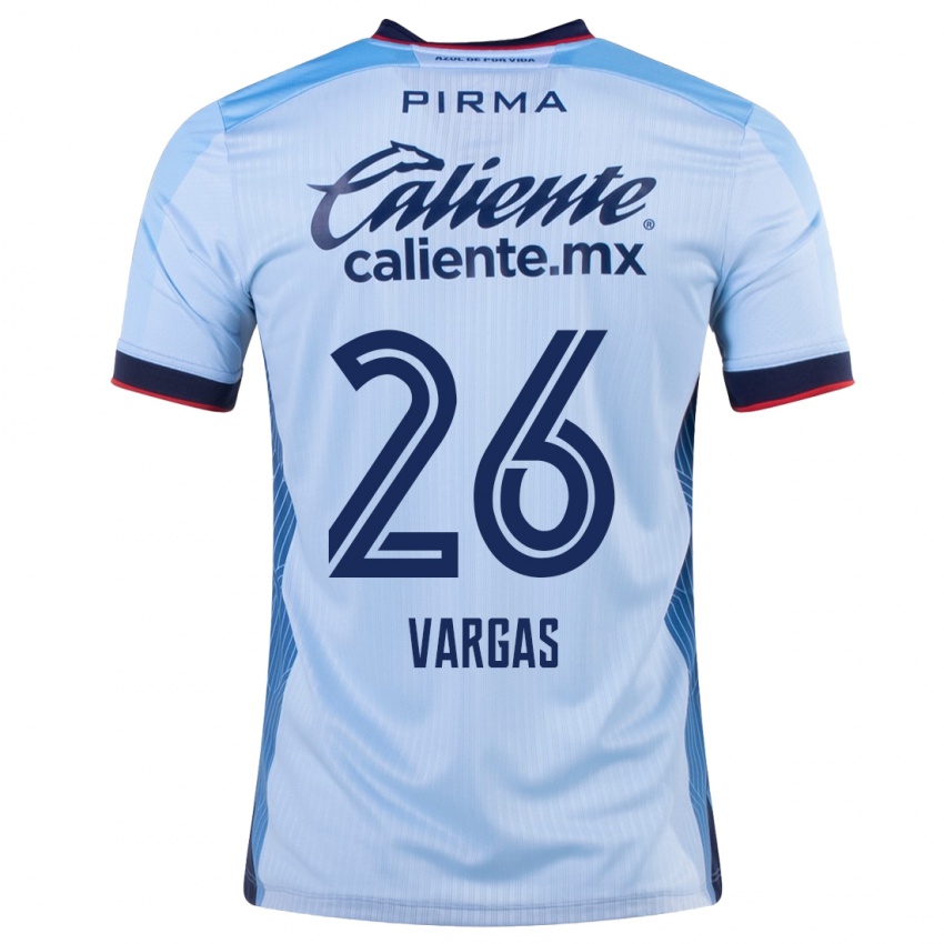 Mann Carlos Vargas #26 Himmelblå Bortetrøye Drakt Trøye 2023/24 Skjorter T-Skjorte