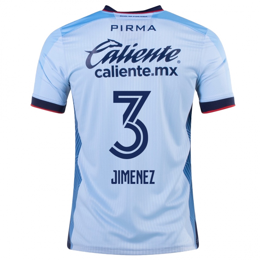 Mann Jaiber Jimenez #3 Himmelblå Bortetrøye Drakt Trøye 2023/24 Skjorter T-Skjorte