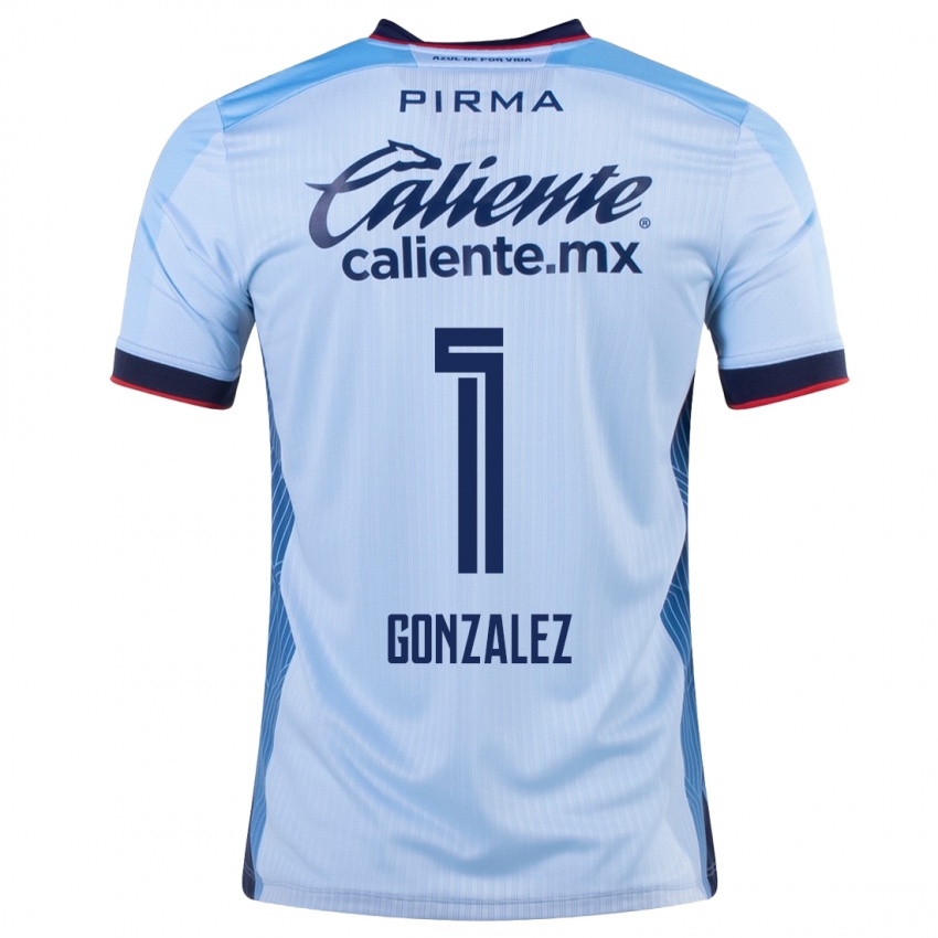 Mann Itzayana Gonzalez #1 Himmelblå Bortetrøye Drakt Trøye 2023/24 Skjorter T-Skjorte