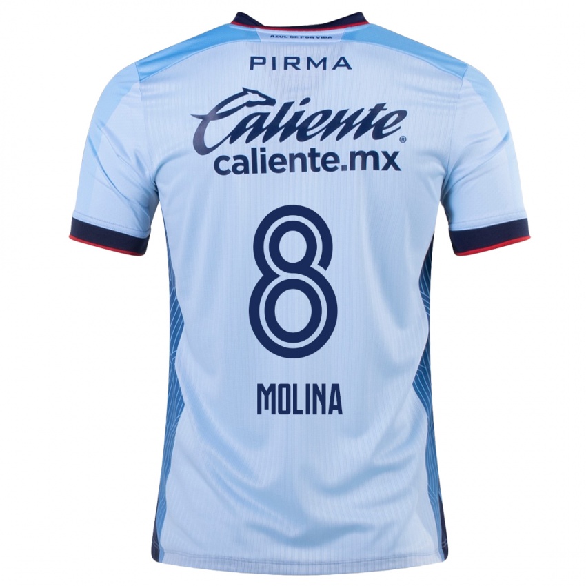Mann Dalia Molina #8 Himmelblå Bortetrøye Drakt Trøye 2023/24 Skjorter T-Skjorte