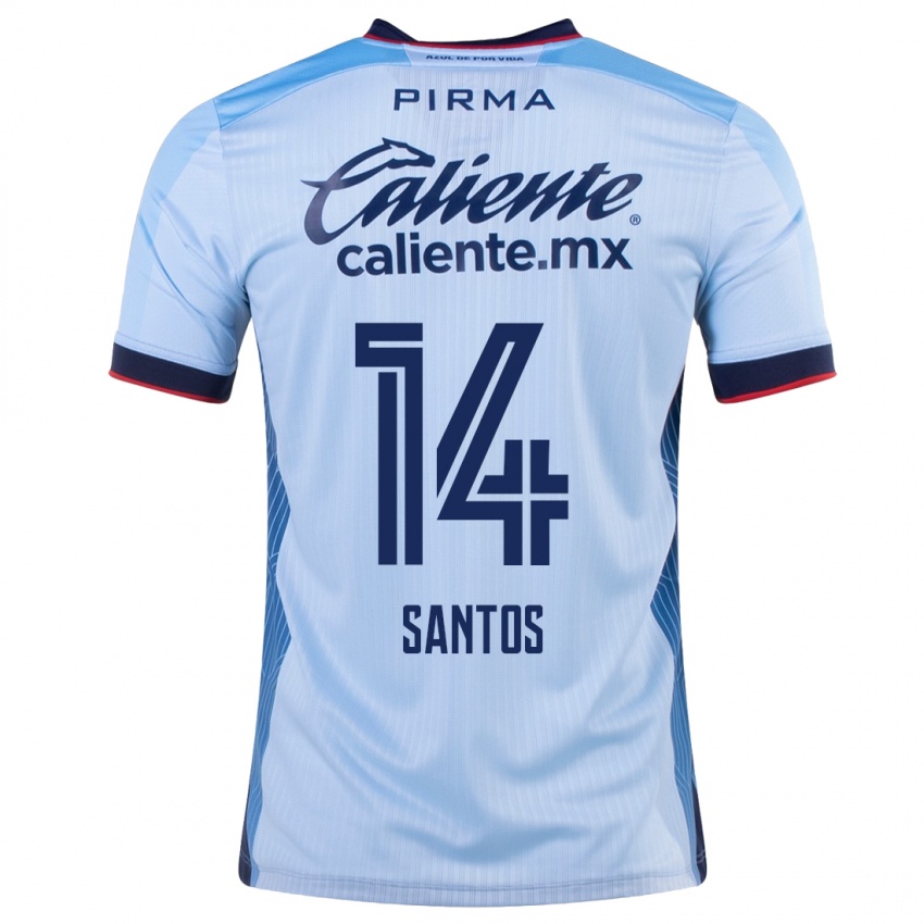 Mann Eleisa Santos #14 Himmelblå Bortetrøye Drakt Trøye 2023/24 Skjorter T-Skjorte