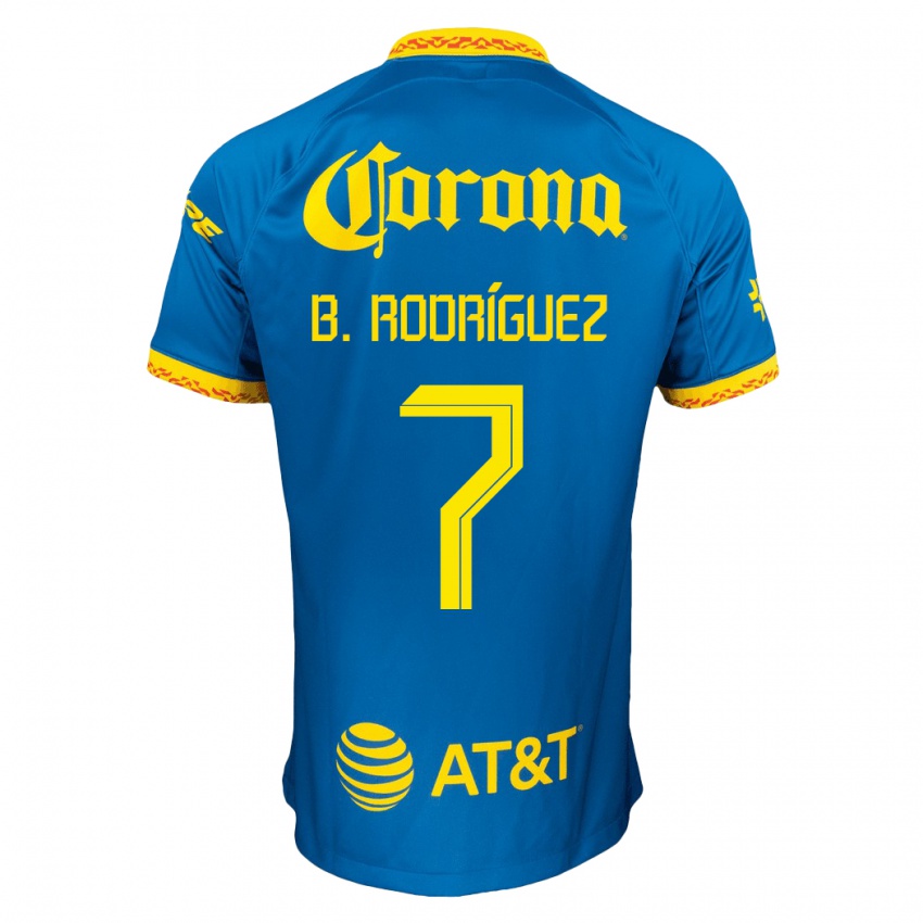 Mann Brian Rodríguez #7 Blå Bortetrøye Drakt Trøye 2023/24 Skjorter T-Skjorte