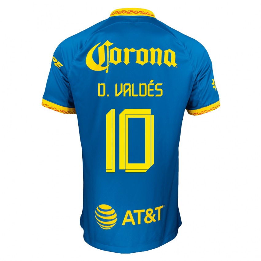 Mann Diego Valdes #10 Blå Bortetrøye Drakt Trøye 2023/24 Skjorter T-Skjorte