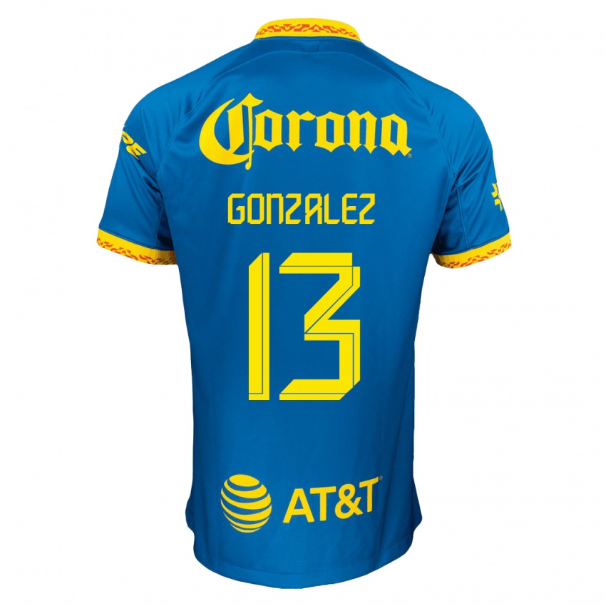 Mann Eva Gonzalez #13 Blå Bortetrøye Drakt Trøye 2023/24 Skjorter T-Skjorte