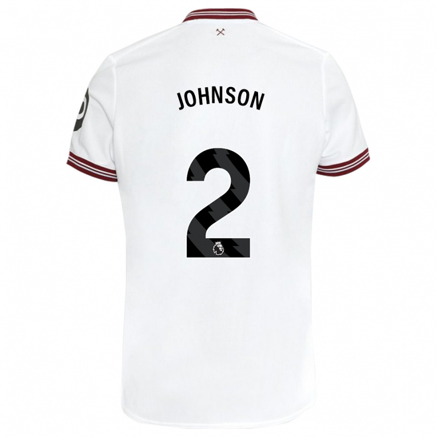 Dame Ben Johnson #2 Hvit Bortetrøye Drakt Trøye 2023/24 Skjorter T-Skjorte