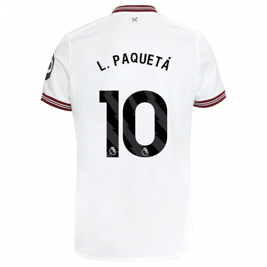 Dame Lucas Paqueta #10 Hvit Bortetrøye Drakt Trøye 2023/24 Skjorter T-Skjorte