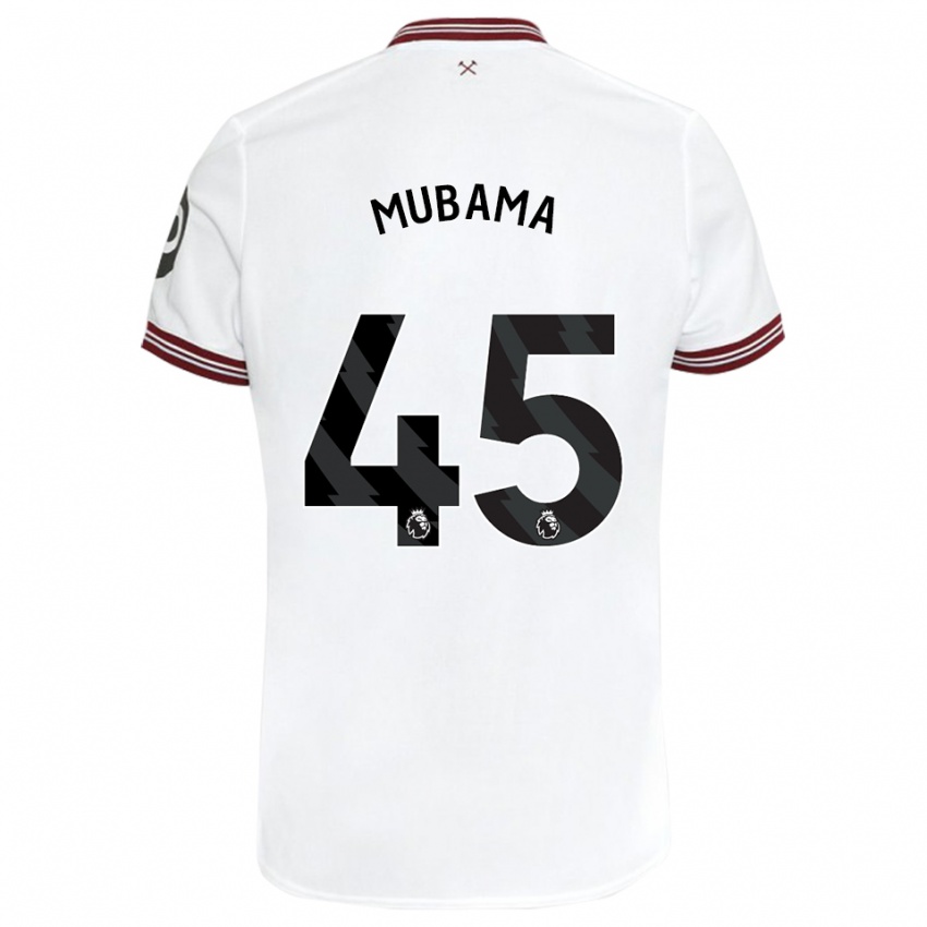 Dame Divin Mubama #45 Hvit Bortetrøye Drakt Trøye 2023/24 Skjorter T-Skjorte