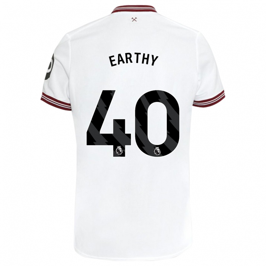 Dame George Earthy #40 Hvit Bortetrøye Drakt Trøye 2023/24 Skjorter T-Skjorte