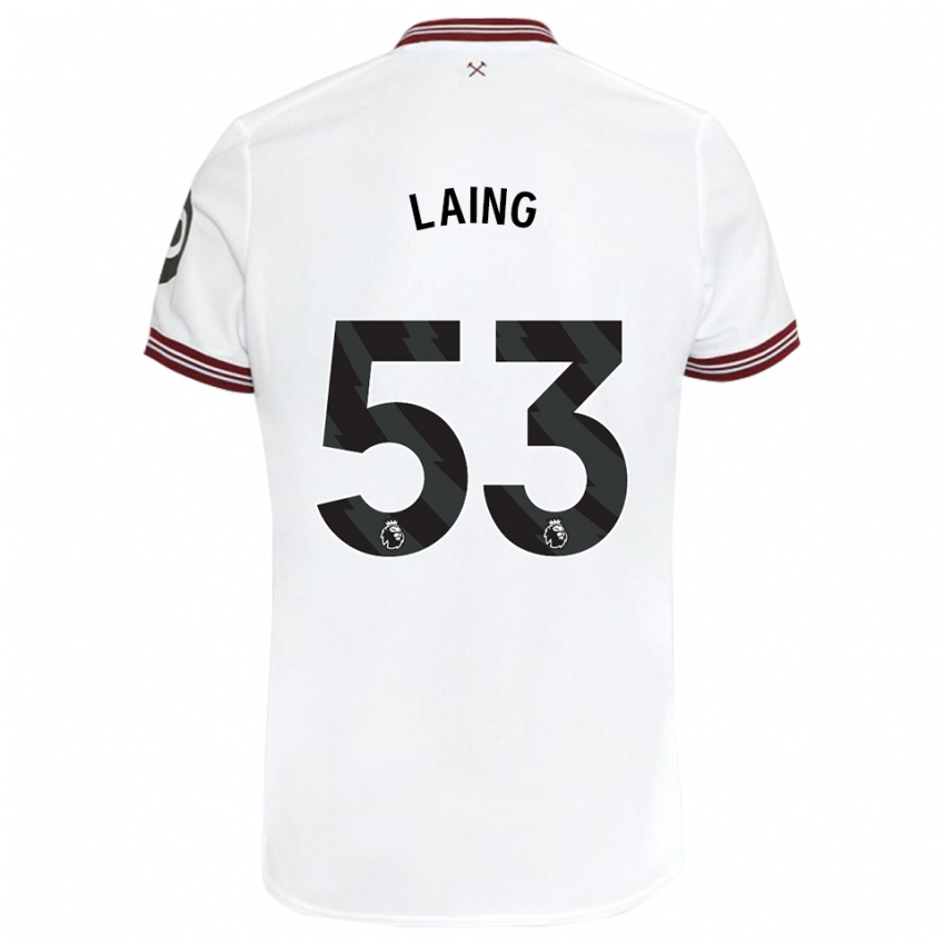 Dame Levi Laing #53 Hvit Bortetrøye Drakt Trøye 2023/24 Skjorter T-Skjorte