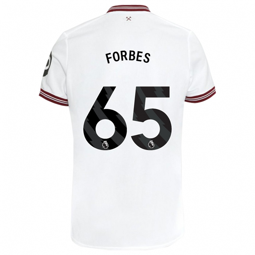 Dame Michael Forbes #65 Hvit Bortetrøye Drakt Trøye 2023/24 Skjorter T-Skjorte