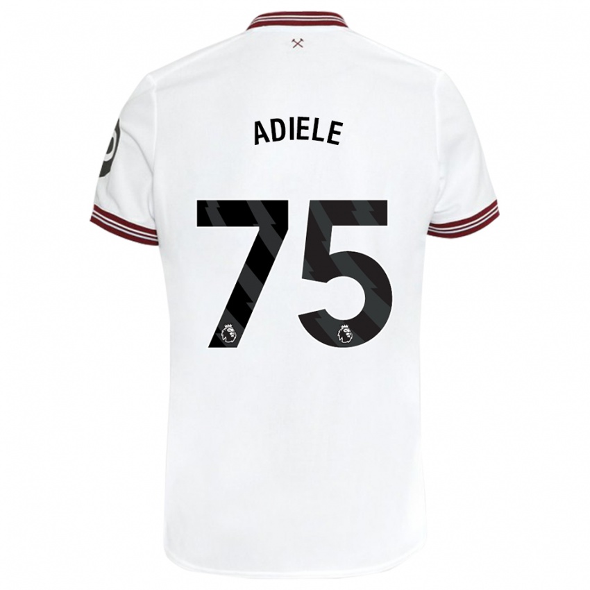 Dame Emeka Adiele #75 Hvit Bortetrøye Drakt Trøye 2023/24 Skjorter T-Skjorte
