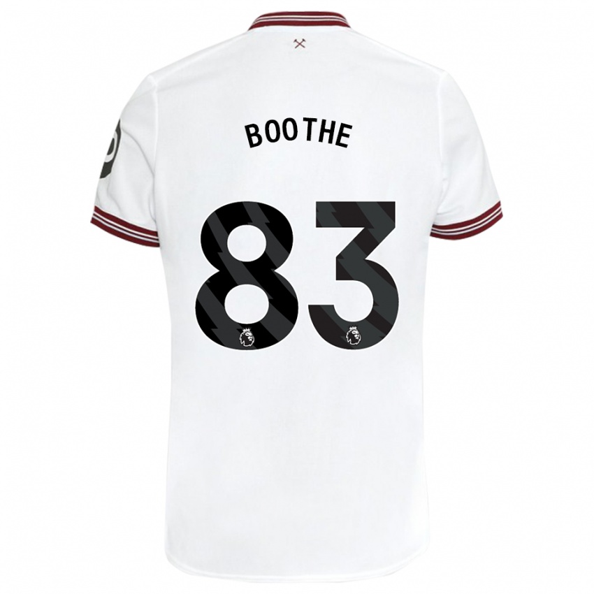 Dame Sebastian Boothe #83 Hvit Bortetrøye Drakt Trøye 2023/24 Skjorter T-Skjorte