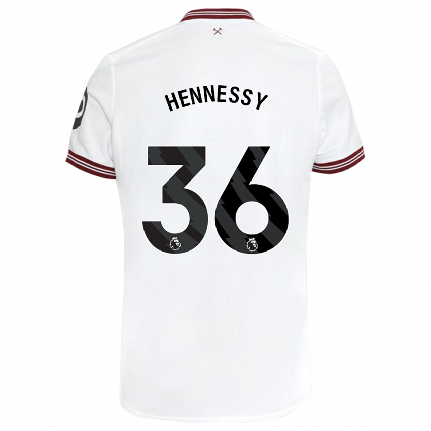 Dame Alexandra Hennessy #36 Hvit Bortetrøye Drakt Trøye 2023/24 Skjorter T-Skjorte
