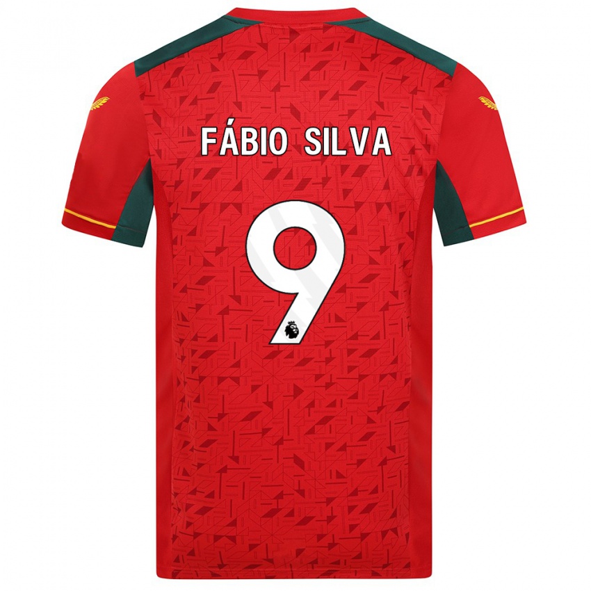 Dame Fabio Silva #9 Rød Bortetrøye Drakt Trøye 2023/24 Skjorter T-Skjorte