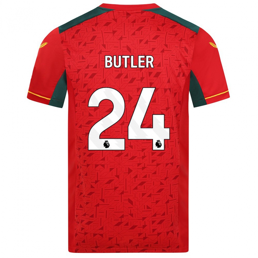 Dame Elli Butler #24 Rød Bortetrøye Drakt Trøye 2023/24 Skjorter T-Skjorte