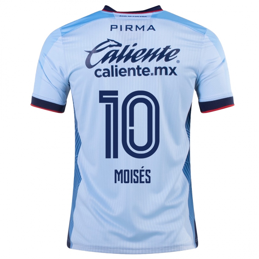 Dame Moisés Vieira #10 Himmelblå Bortetrøye Drakt Trøye 2023/24 Skjorter T-Skjorte