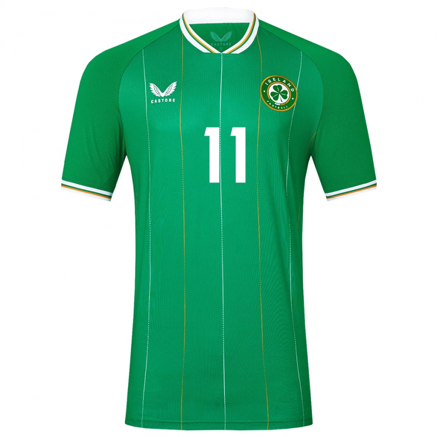 Barn Irland James Mcclean #11 Grønn Hjemmetrøye Drakt Trøye 24-26 Skjorter T-Skjorte