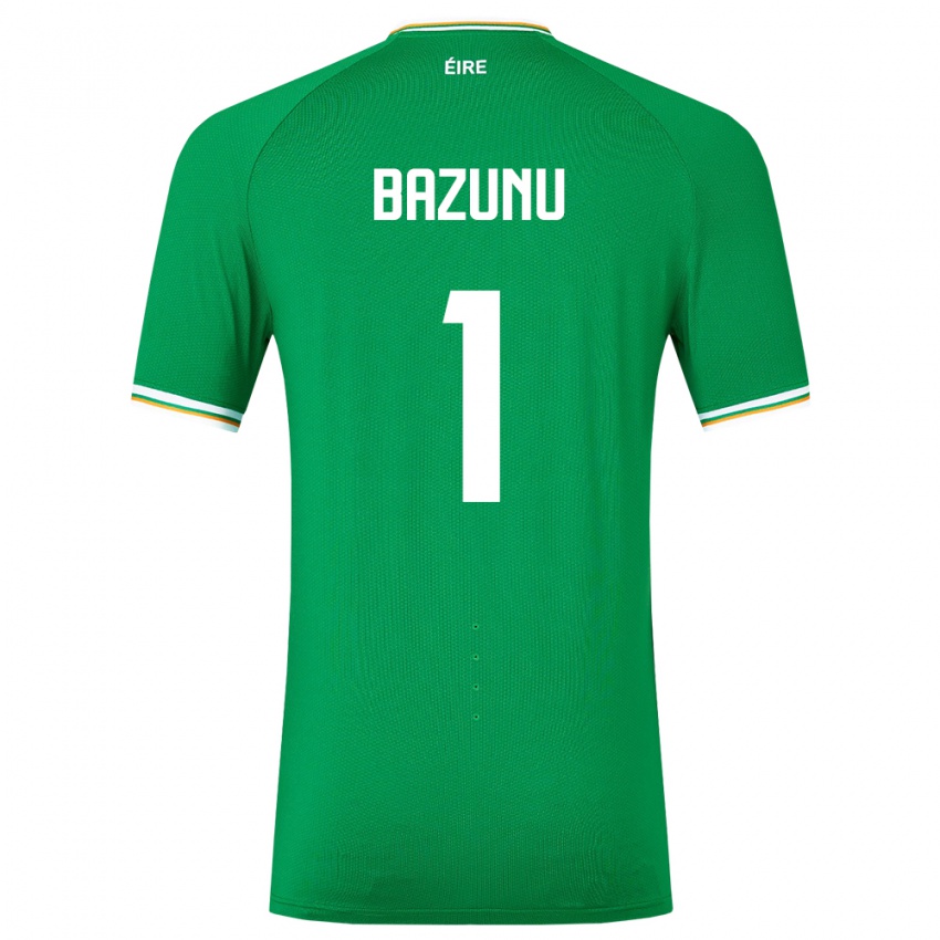 Barn Irland Gavin Bazunu #1 Grønn Hjemmetrøye Drakt Trøye 24-26 Skjorter T-Skjorte