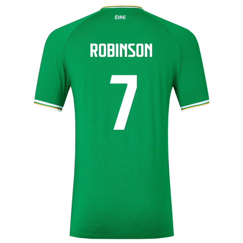 Barn Irland Callum Robinson #7 Grønn Hjemmetrøye Drakt Trøye 24-26 Skjorter T-Skjorte