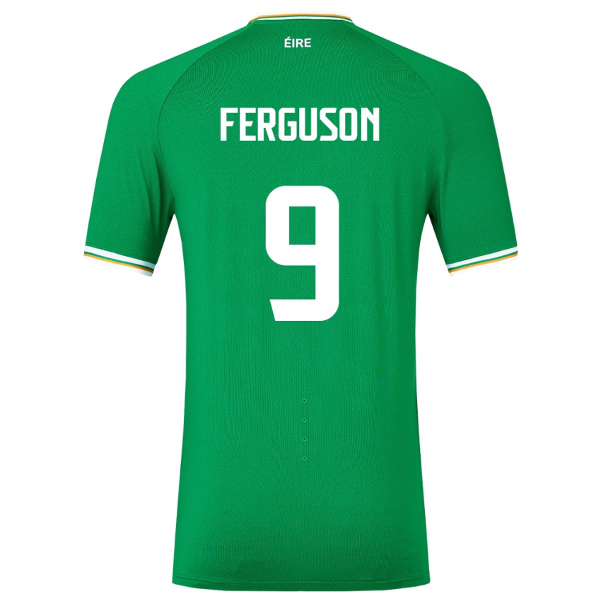 Barn Irland Evan Ferguson #9 Grønn Hjemmetrøye Drakt Trøye 24-26 Skjorter T-Skjorte