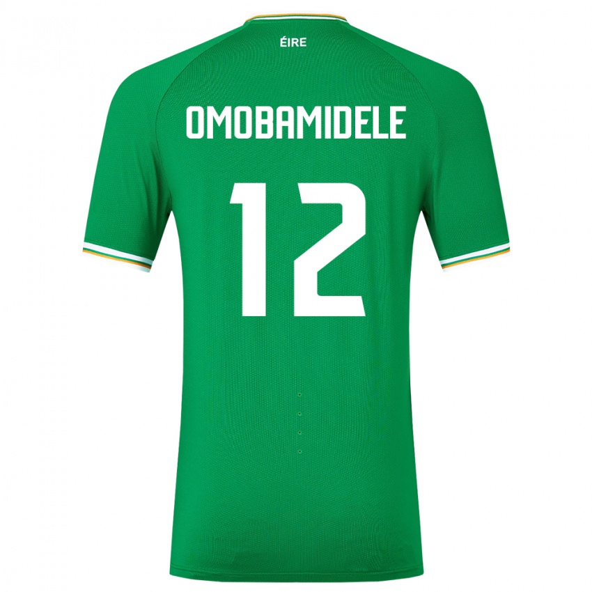 Barn Irland Andrew Omobamidele #12 Grønn Hjemmetrøye Drakt Trøye 24-26 Skjorter T-Skjorte