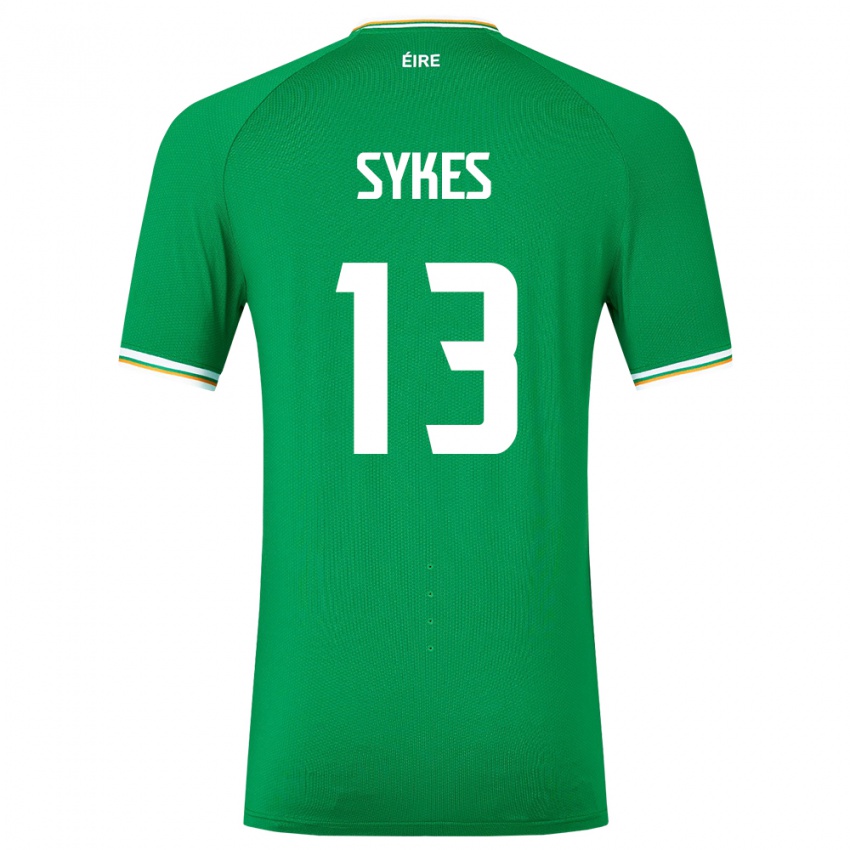 Barn Irland Mark Sykes #13 Grønn Hjemmetrøye Drakt Trøye 24-26 Skjorter T-Skjorte
