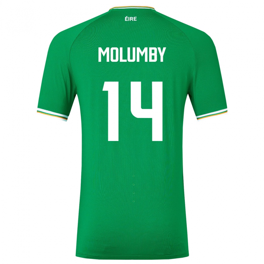 Barn Irland Jayson Molumby #14 Grønn Hjemmetrøye Drakt Trøye 24-26 Skjorter T-Skjorte