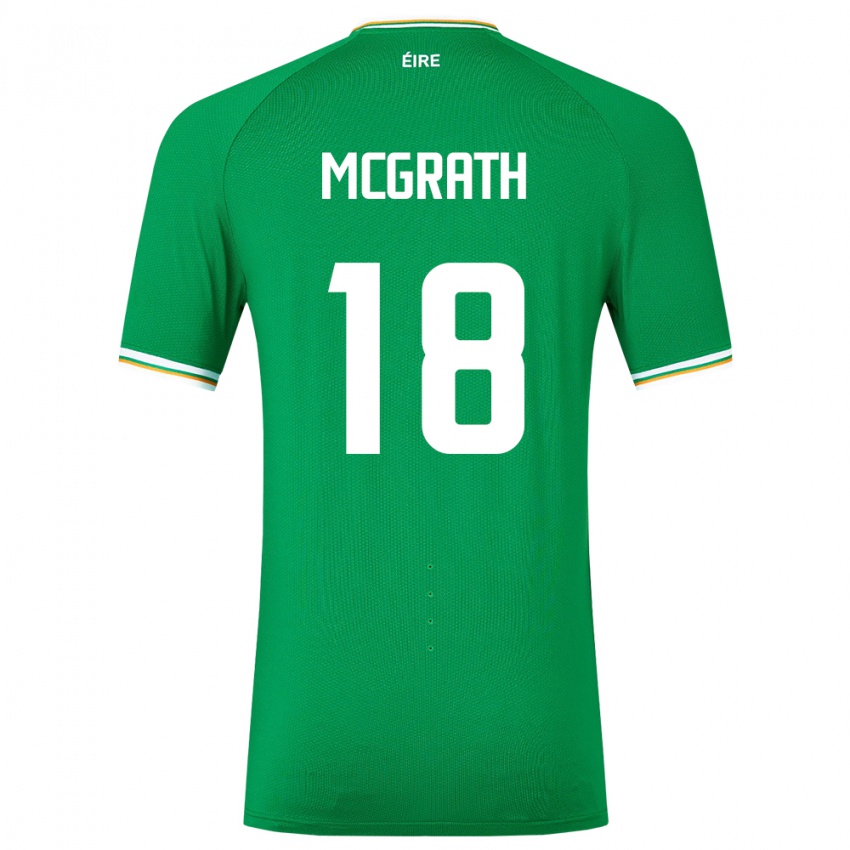 Barn Irland Jamie Mcgrath #18 Grønn Hjemmetrøye Drakt Trøye 24-26 Skjorter T-Skjorte