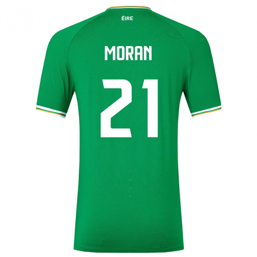 Barn Irland Andy Moran #21 Grønn Hjemmetrøye Drakt Trøye 24-26 Skjorter T-Skjorte