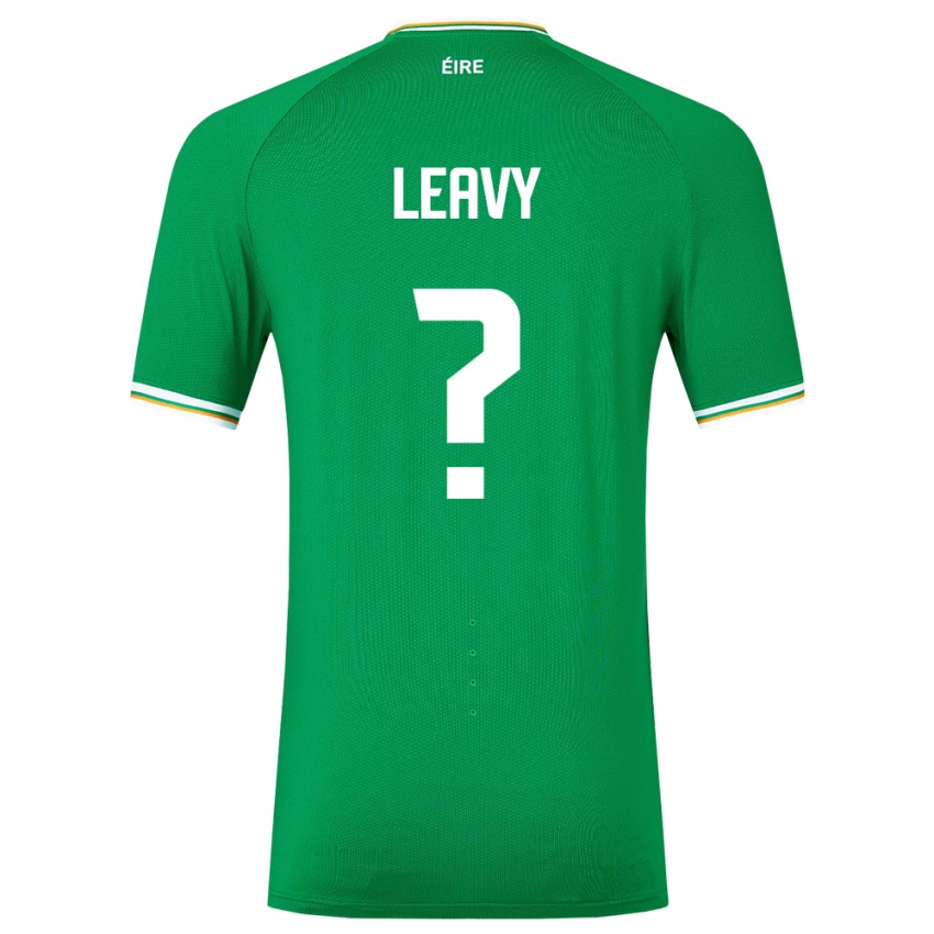 Barn Irland Kian Leavy #0 Grønn Hjemmetrøye Drakt Trøye 24-26 Skjorter T-Skjorte
