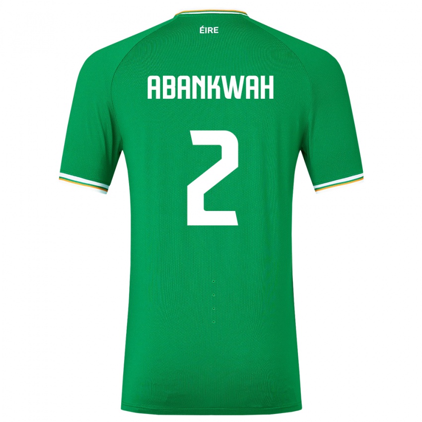 Barn Irland James Abankwah #2 Grønn Hjemmetrøye Drakt Trøye 24-26 Skjorter T-Skjorte