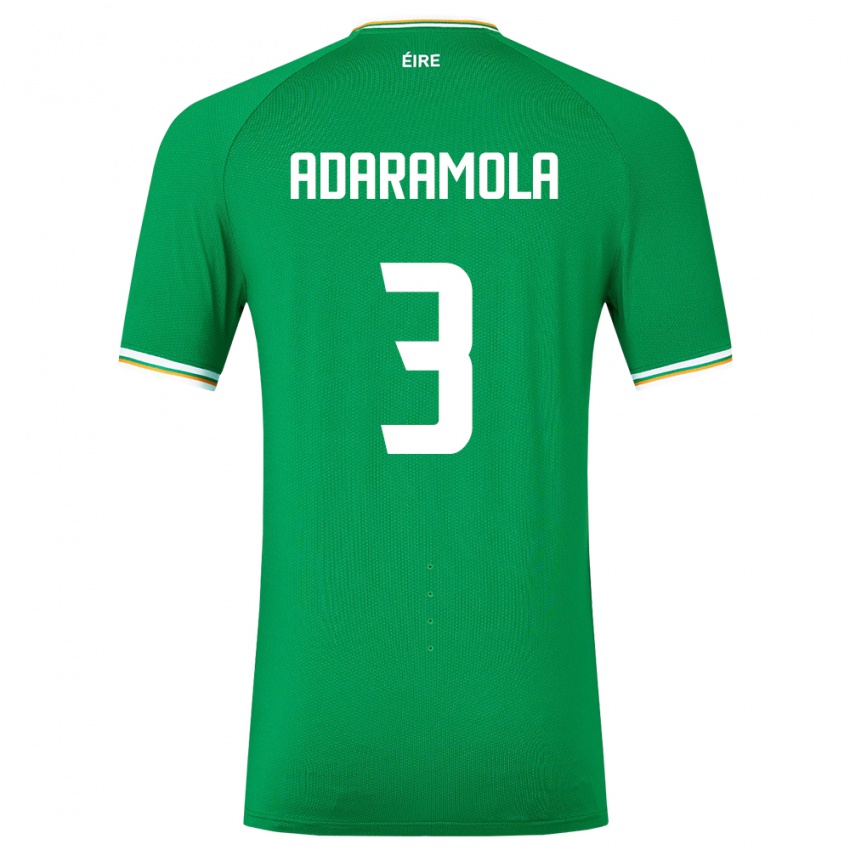 Barn Irland Tayo Adaramola #3 Grønn Hjemmetrøye Drakt Trøye 24-26 Skjorter T-Skjorte