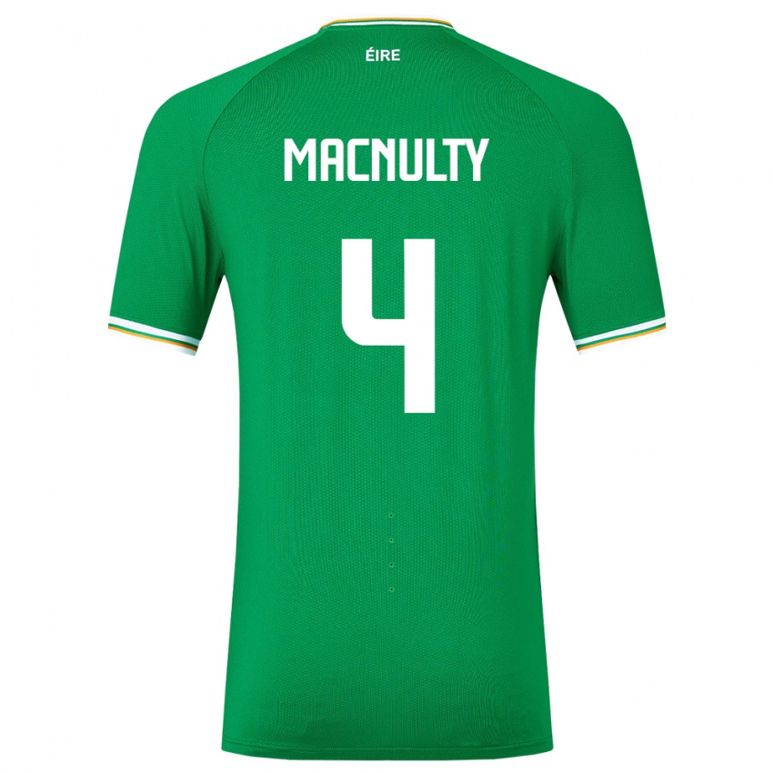 Barn Irland Anselmo García Macnulty #4 Grønn Hjemmetrøye Drakt Trøye 24-26 Skjorter T-Skjorte