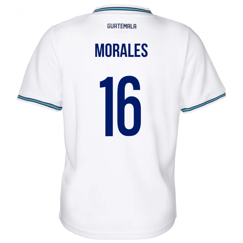 Barn Guatemala José Morales #16 Hvit Hjemmetrøye Drakt Trøye 24-26 Skjorter T-Skjorte