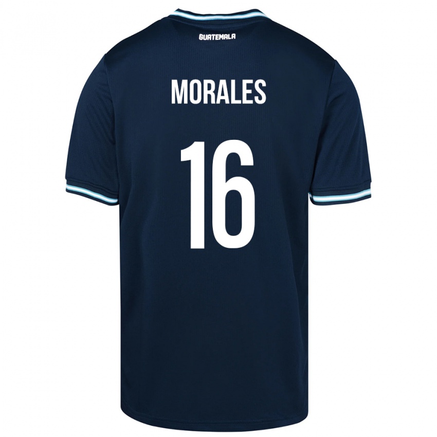 Barn Guatemala José Morales #16 Blå Bortetrøye Drakt Trøye 24-26 Skjorter T-Skjorte