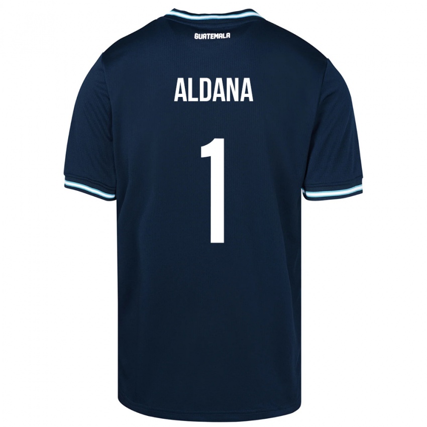 Barn Guatemala David Aldana #1 Blå Bortetrøye Drakt Trøye 24-26 Skjorter T-Skjorte
