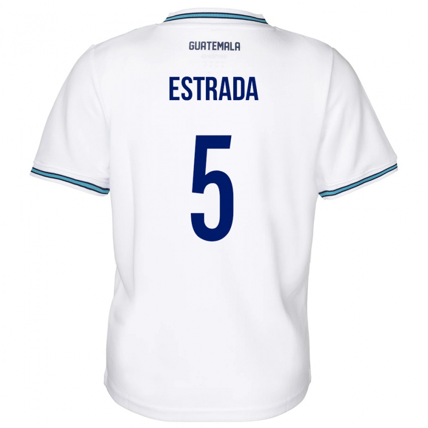 Mann Guatemala Elizabeth Estrada #5 Hvit Hjemmetrøye Drakt Trøye 24-26 Skjorter T-Skjorte
