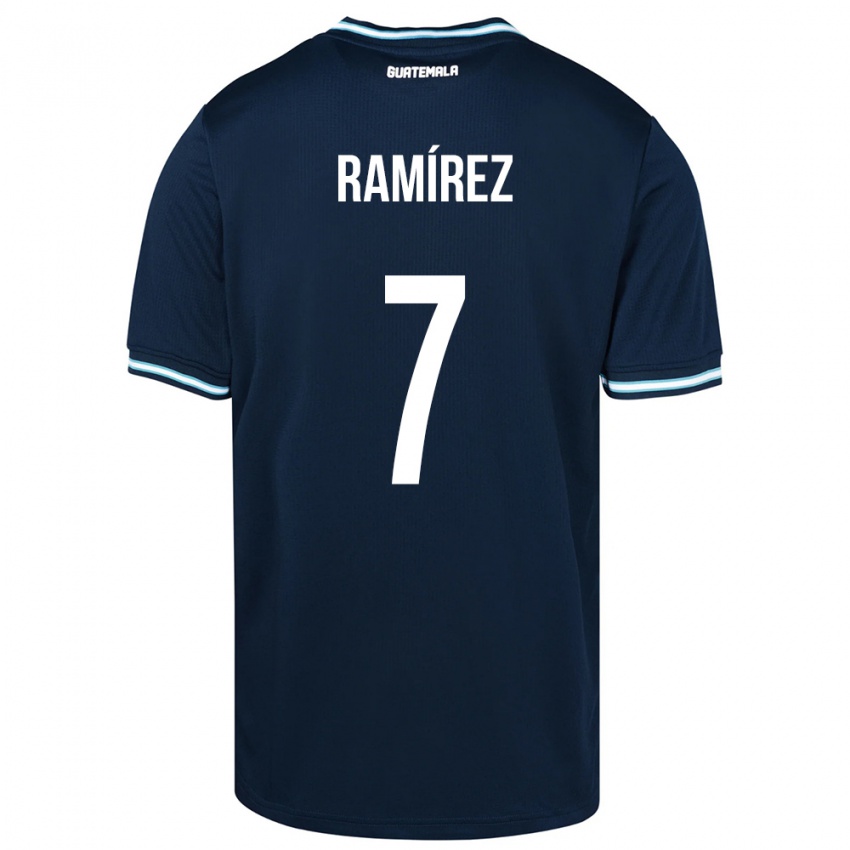 Mann Guatemala Leslie Ramírez #7 Blå Bortetrøye Drakt Trøye 24-26 Skjorter T-Skjorte