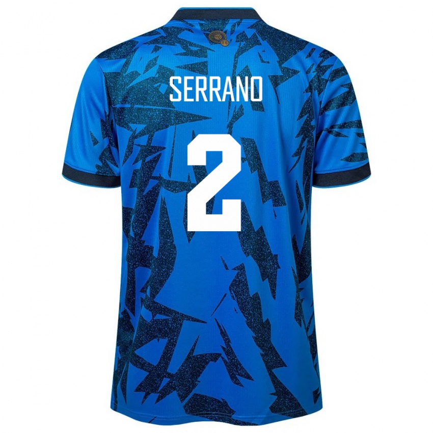 Dame El Salvador Alejandro Serrano #2 Blå Hjemmetrøye Drakt Trøye 24-26 Skjorter T-Skjorte