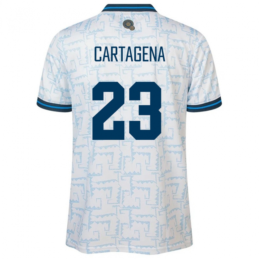 Dame El Salvador Melvin Cartagena #23 Hvit Bortetrøye Drakt Trøye 24-26 Skjorter T-Skjorte
