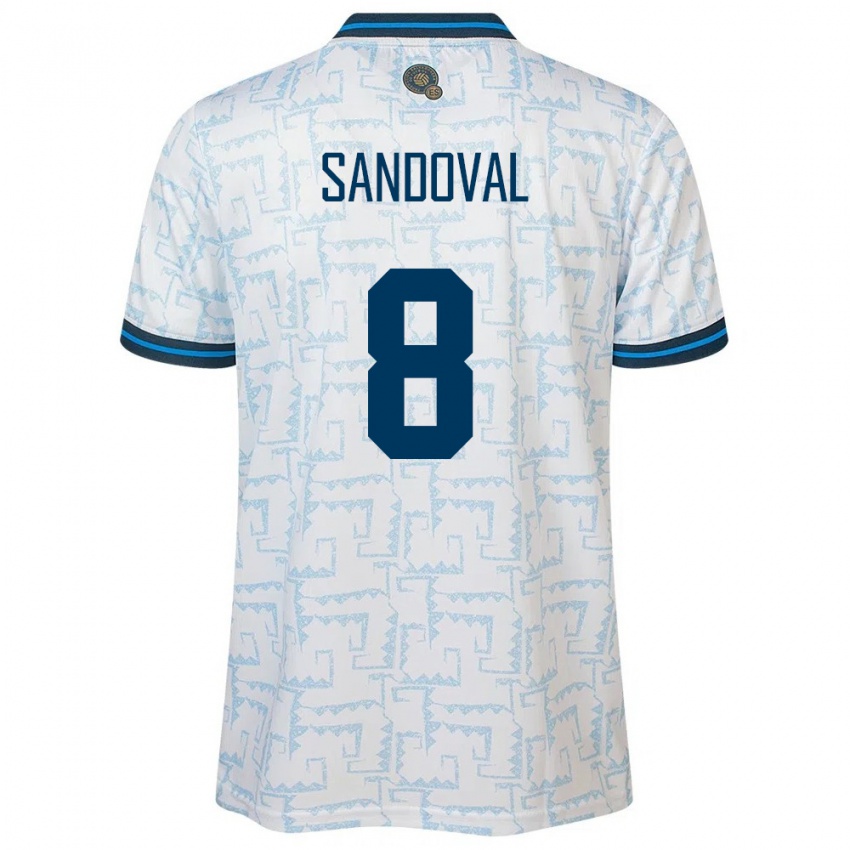 Dame El Salvador Emerson Sandoval #8 Hvit Bortetrøye Drakt Trøye 24-26 Skjorter T-Skjorte
